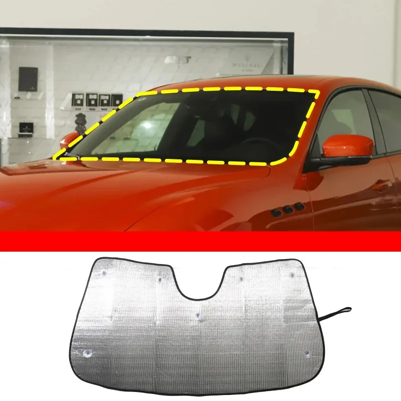 Auto-Frontscheiben-Sonnenschutz UV-Schutzabdeckung Innenraum Anti-UV-Sonnenschutz Autozubehör für Maserati Levante M161 2016-2023