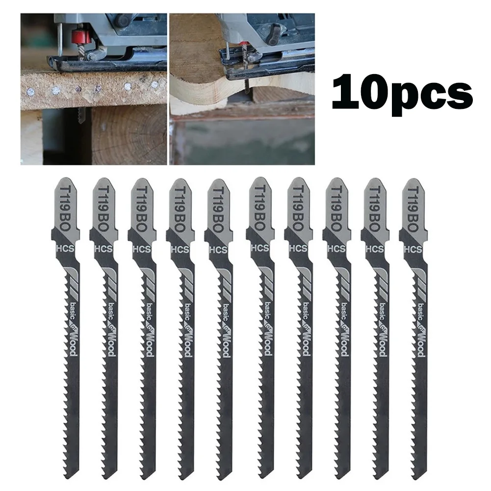 ใบเลื่อย JIG SAW ใบมีดงานไม้เครื่องมือใบเลื่อย T119BO 10pcs HCS จิ๊กซอว์ใบมีดใบเลื่อยลูกสูบใหม่