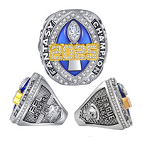New 2025 ring Commemorative Ring Stainless Steel ring for boyfriend gift Champion accessories for Fantasy football fans gift