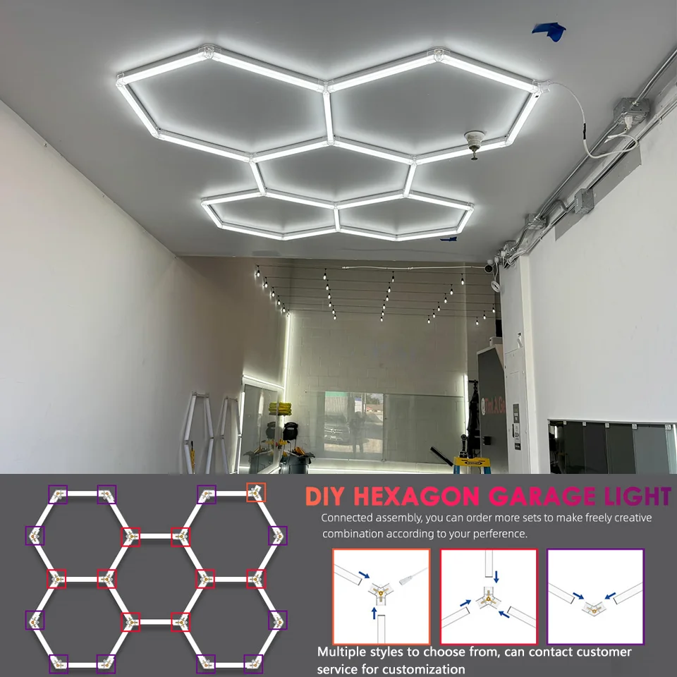 Honeycomb Ceiling LED Light AC85-265V 575 LED Tube Highly Efficient Customized For Barber Ceiling Lighting Workshop With Border