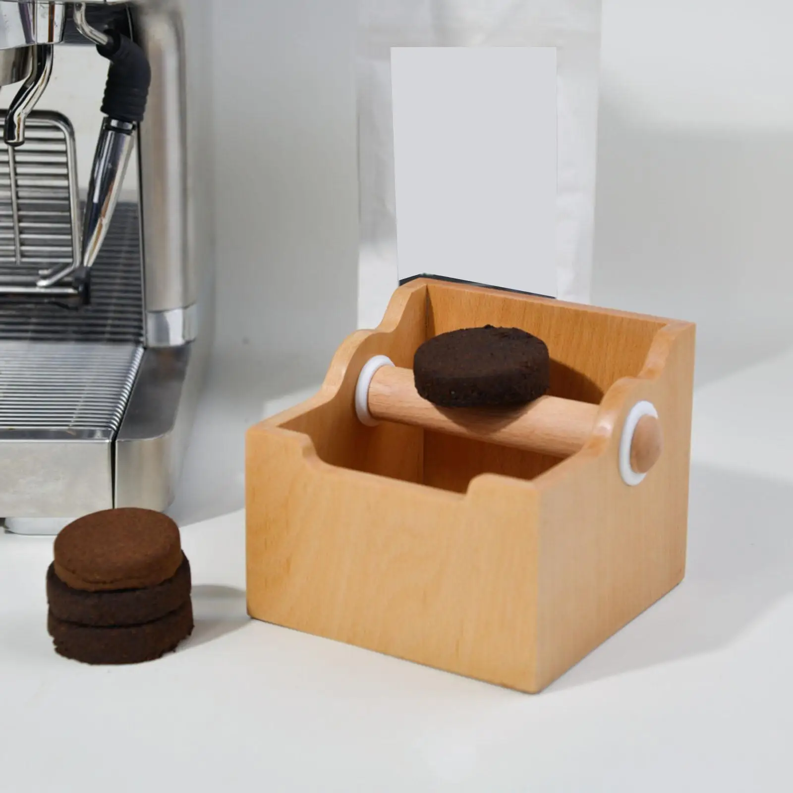 Espresso Knock Box Wooden Espresso Waste Bin Wooden Espresso Bucket Easy