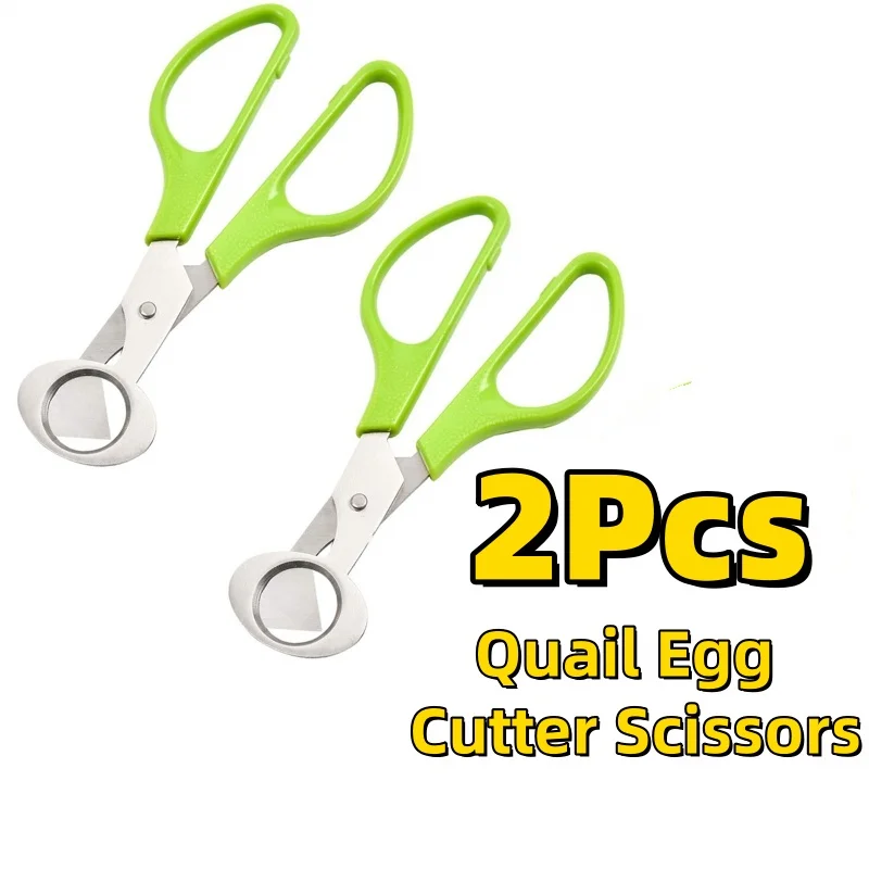 

2Pcs Quail Egg Cutter Scissors Kitchen Egg Shears Tool Creative Quail Eggshell Separation Scissors Kitchen Tools