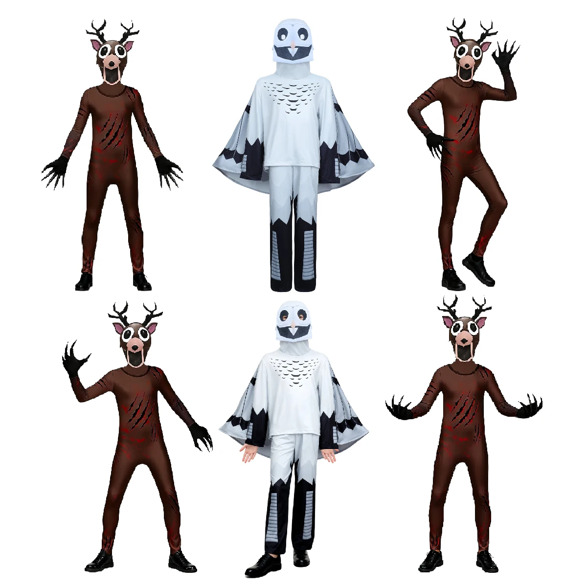 Hot 99 Nights In The Forest Deer costume Owl Cosplay Outfit Halloween Costume for Kid Nightmare Reindeer Christmas Gift