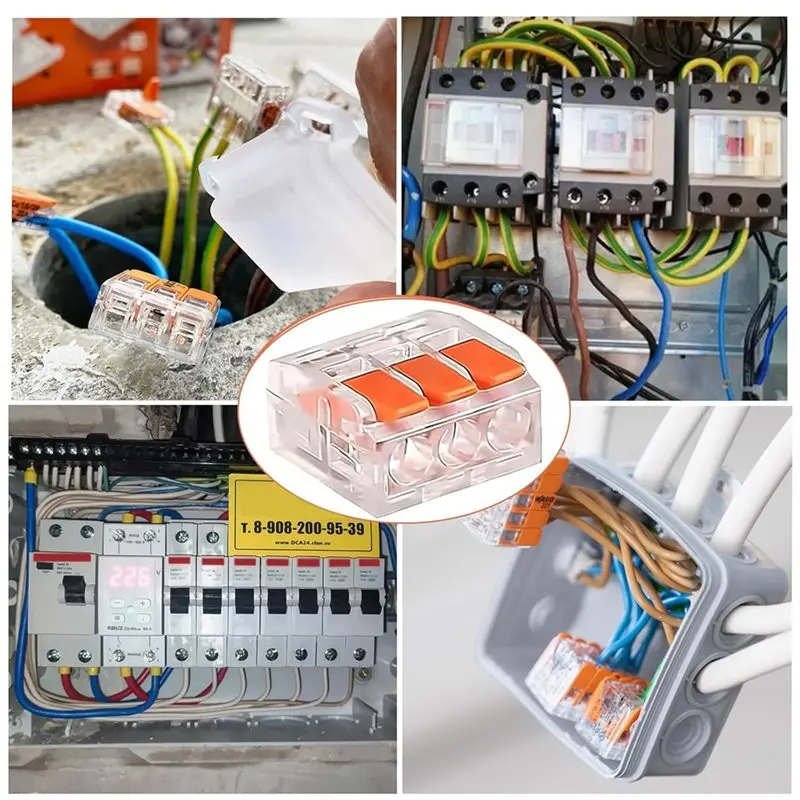 A69ecable Connectors(50Pcs), Lever-Operated Quick-Connect Terminals, 3-Pole Electrical Terminal Blocks