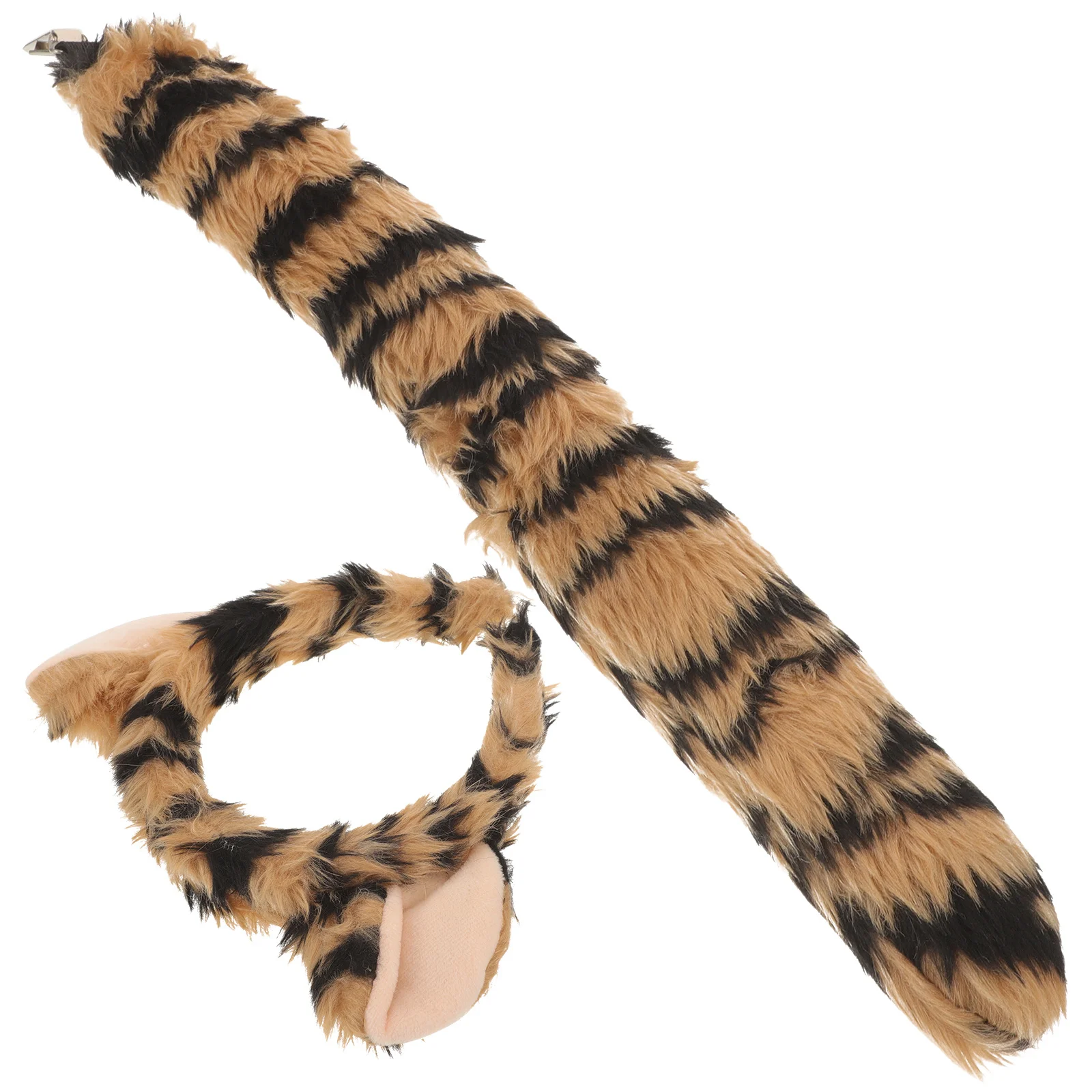 Zestaw Uszy i Ogon Zwierzęcia Wygodny, Puszysty Materiał Dekoracyjne Akcesoria Kostiumowe na Urodziny, Występy Sceniczne, Nowy Rok