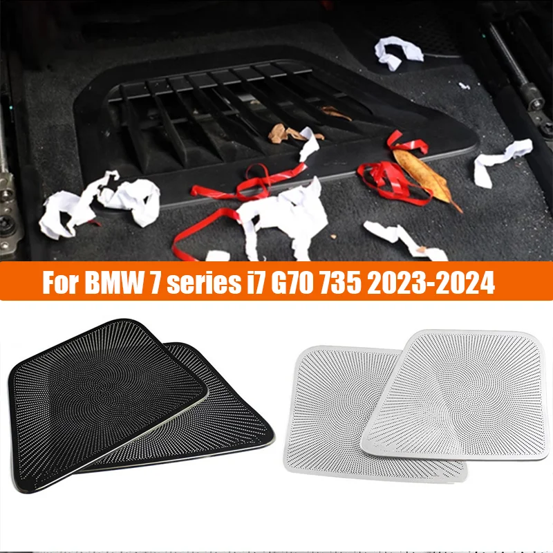 

Для BMW 7 i7 серии G70 2023 2024, металлическая автомобильная наклейка, маска на заднее сиденье, выходное отверстие под кондиционером, пылезащитная крышка
