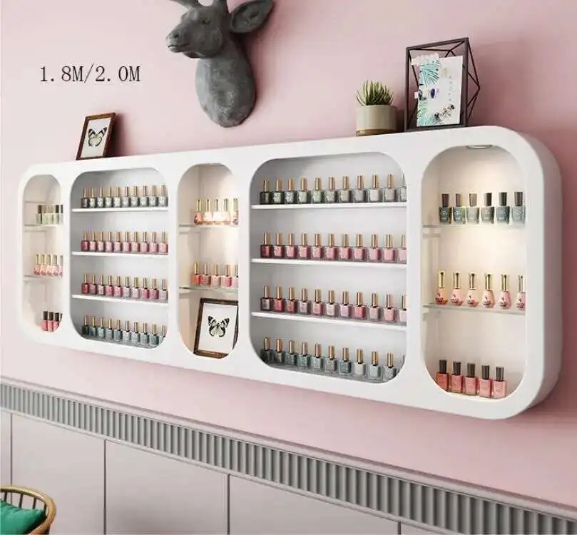 

Manicure rack, nail rack, cosmetic rack, wall armor, oil and plastic hanging wall, manicure shop shelves.