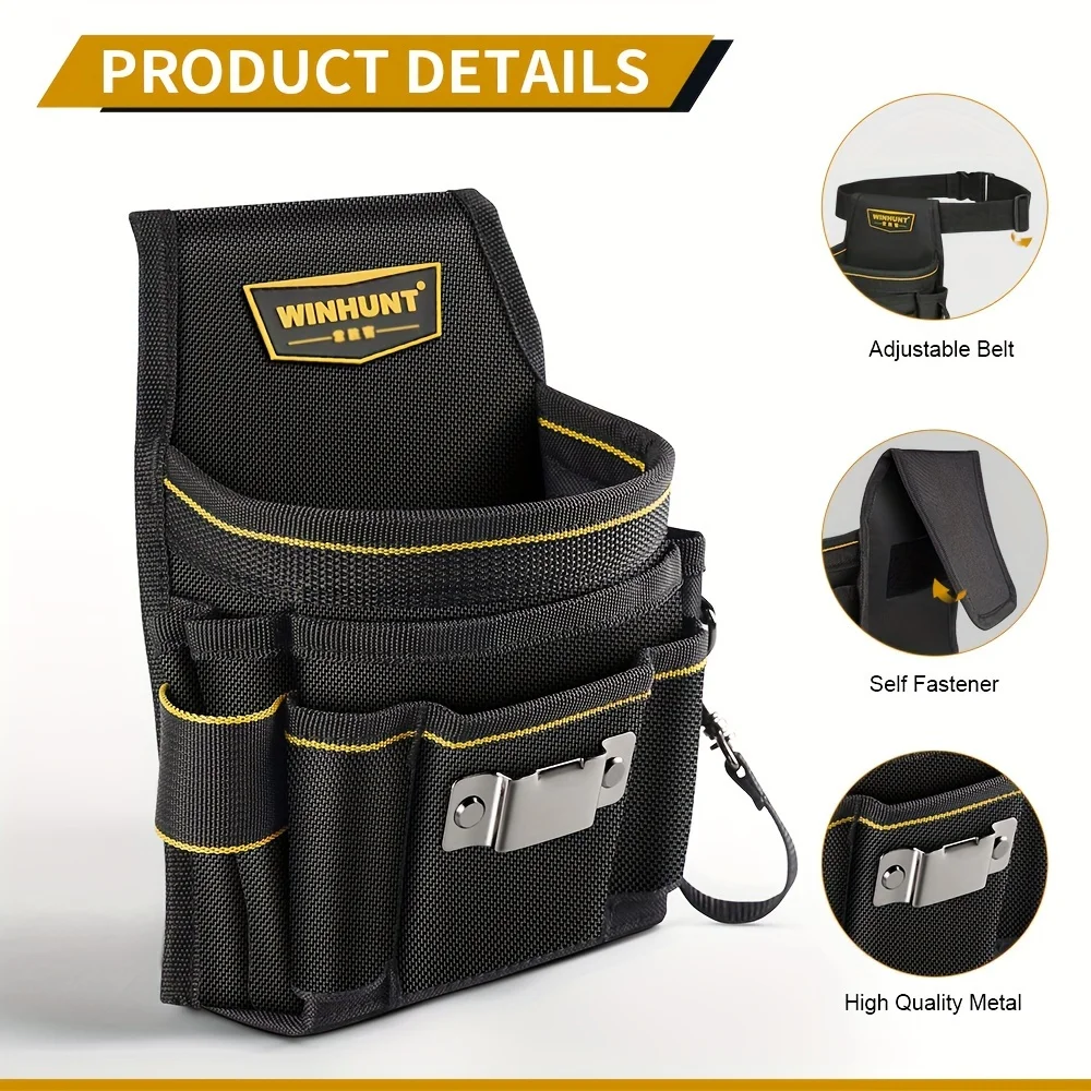 مجموعة حزام الأدوات، بما في ذلك حقيبة أدوات صغيرة، وحقيبة أدوات كهربائي ونجار مع مشبك حزام وحقيبة أدوات البستنة للرجال
