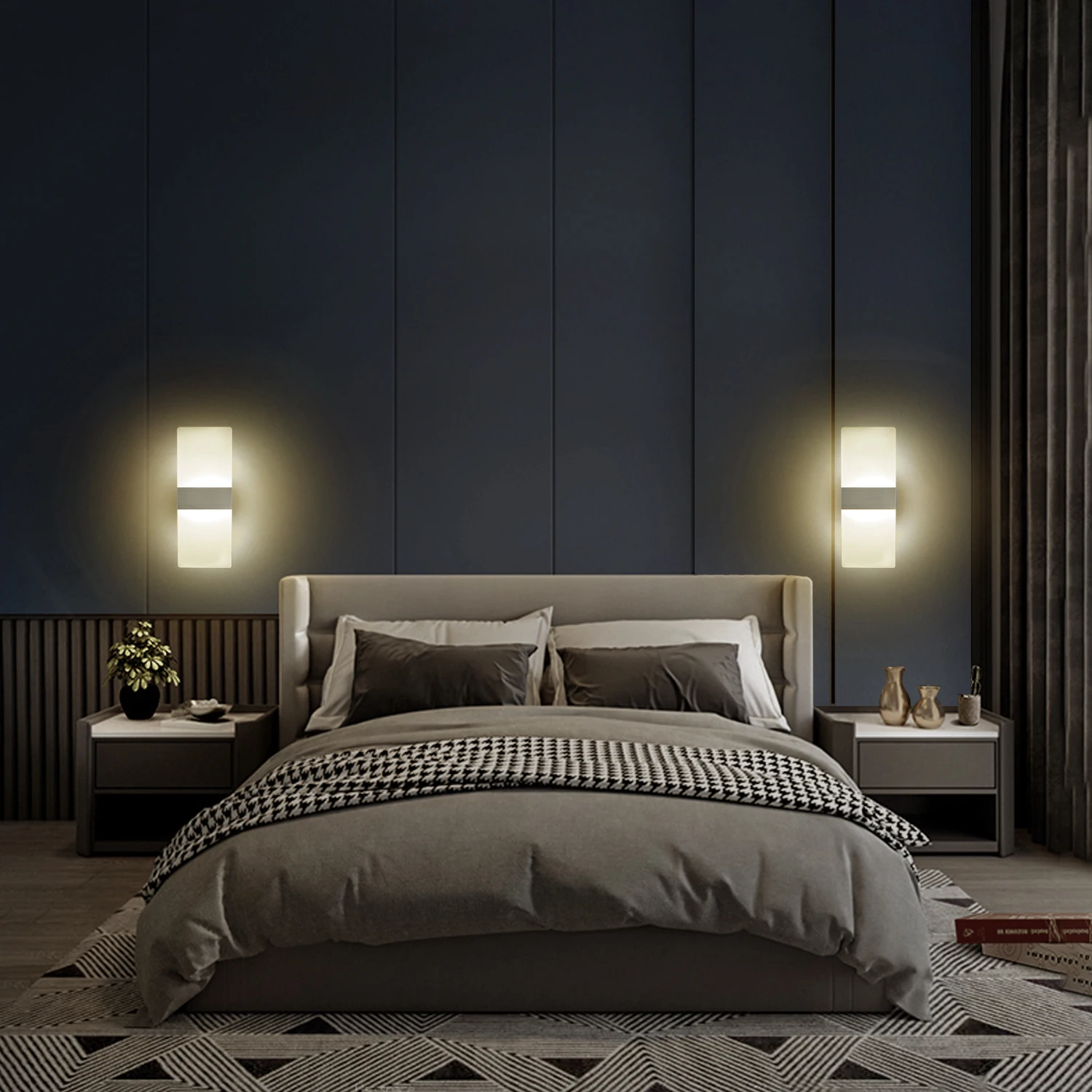 داخلي LED الحديثة الحد الأدنى الجدار مصباح الألومنيوم الاكريليك الصلب الشمعدان لغرفة النوم غرفة المعيشة الممر الدرج #1