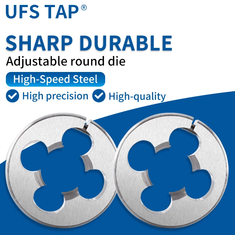UFS TAP 1PCS HSSE AR-D Round Die M8-M17 Machine Fine Thread Screw Threading Die For Tapping External Thread M9M10M11M12M13M14M15