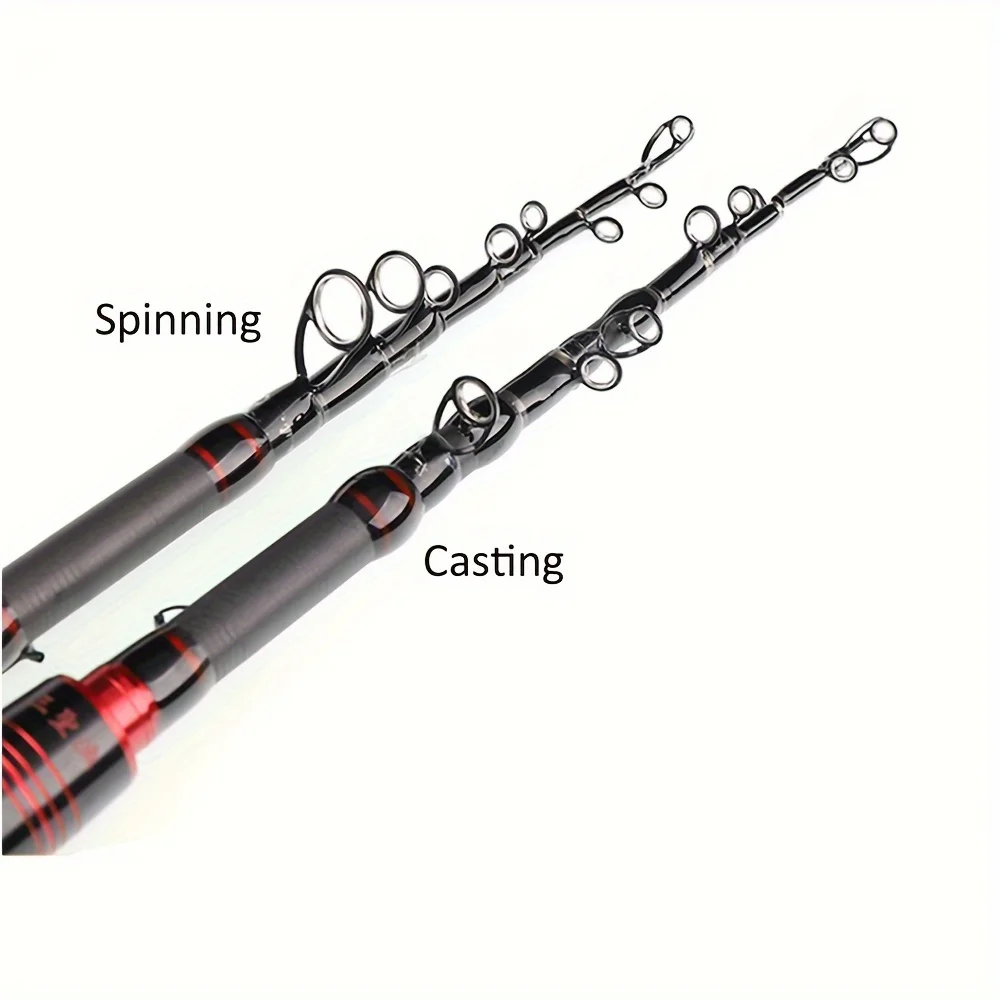 FISHINGFANS 7FT MH Super Hard Medium Heavy Power 30T Carbon Stainless Steel Movable Guide Telescopic Portable Travel Fishing Rod
