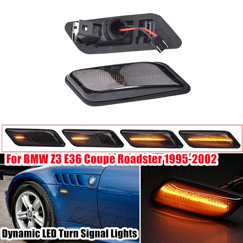 2PCS Dynamic LED Side Marker Lamp Turn Signal Light For BMW Z3 E36