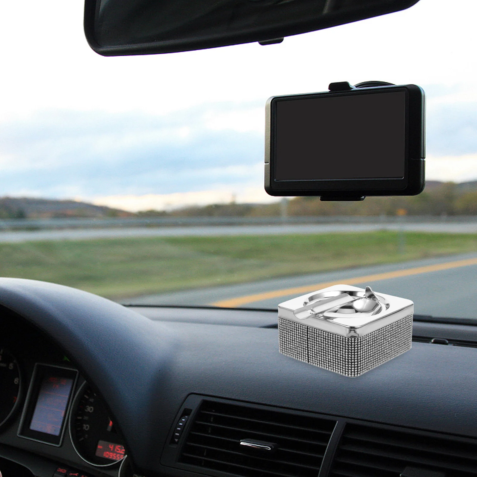 

Crystal Ashtray Automotive Ashtrays Vintage Outdoor for Cigarettes Patio Decorative Stainless Steel Indoor Car