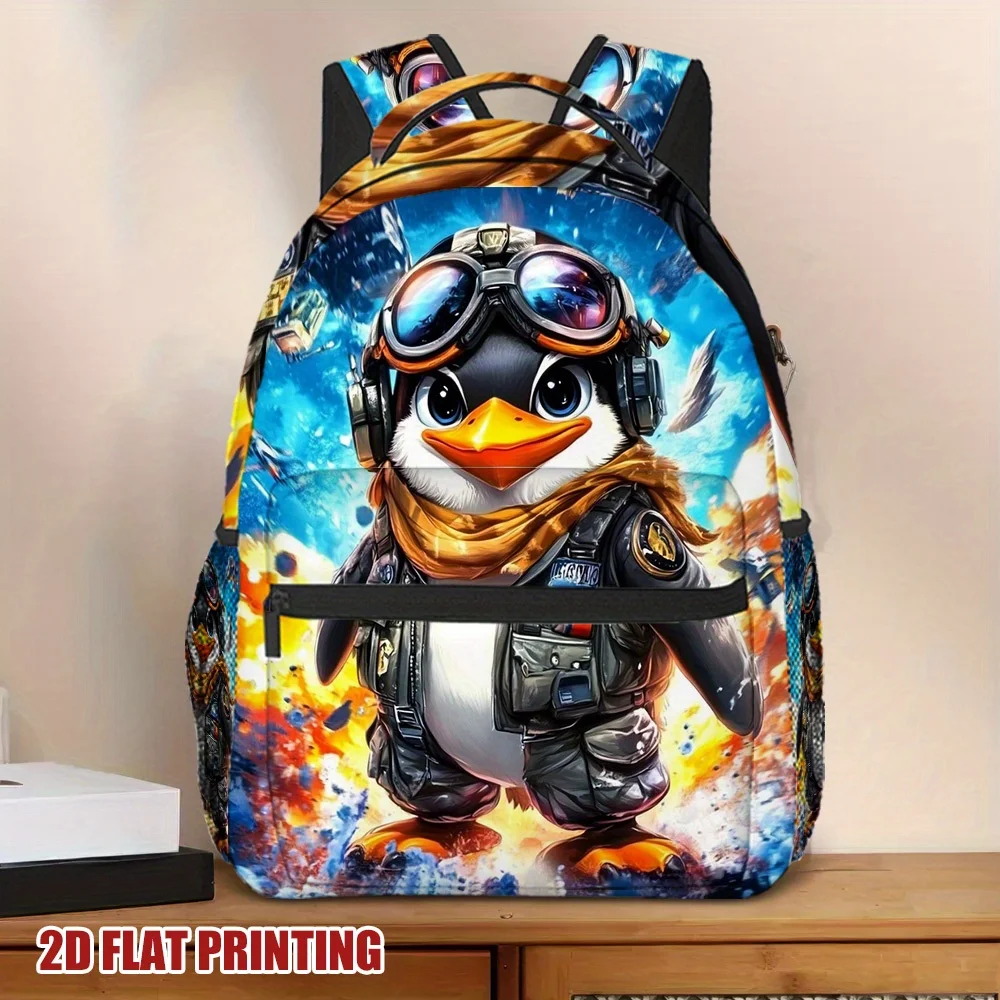 One Pilot Penguin Backpack Featuring Adjustable Straps And Roomy Compartments Perfect for School And Travel For Teenager