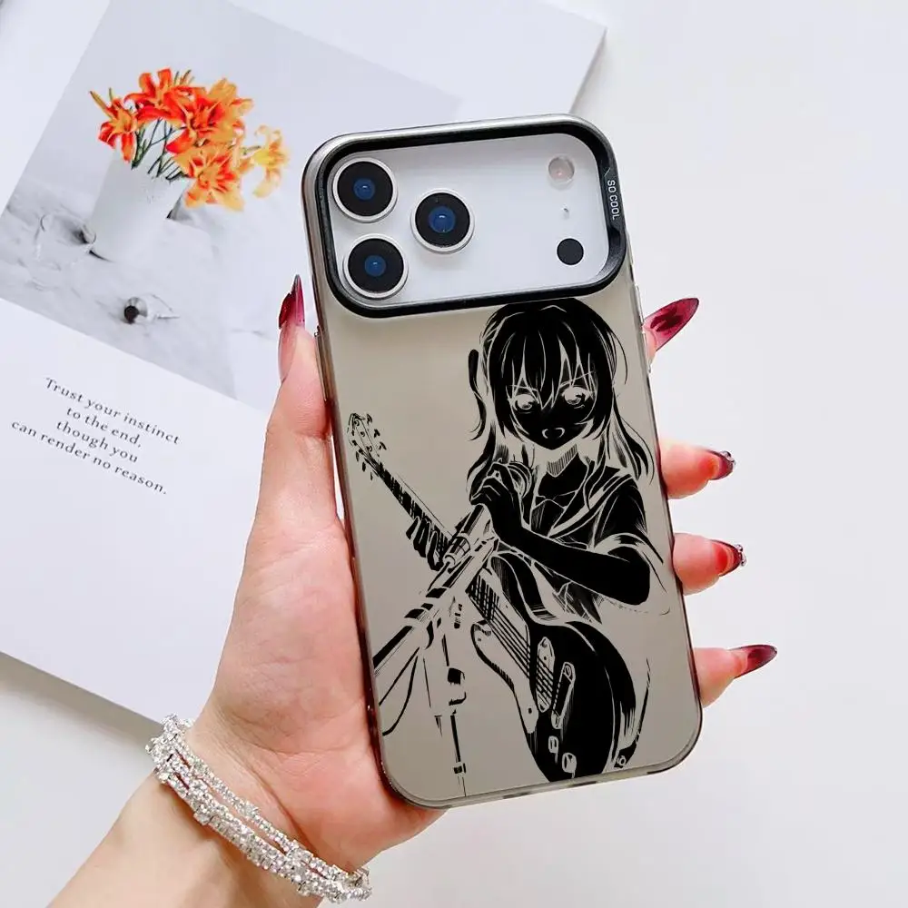 الكرتون وحيدا R-روك فتاة جراب هاتف آيفون 17 16 15 14 13 12 11 برو ماكس الهواء ماتي ليزر أورورا للصدمات فوندا