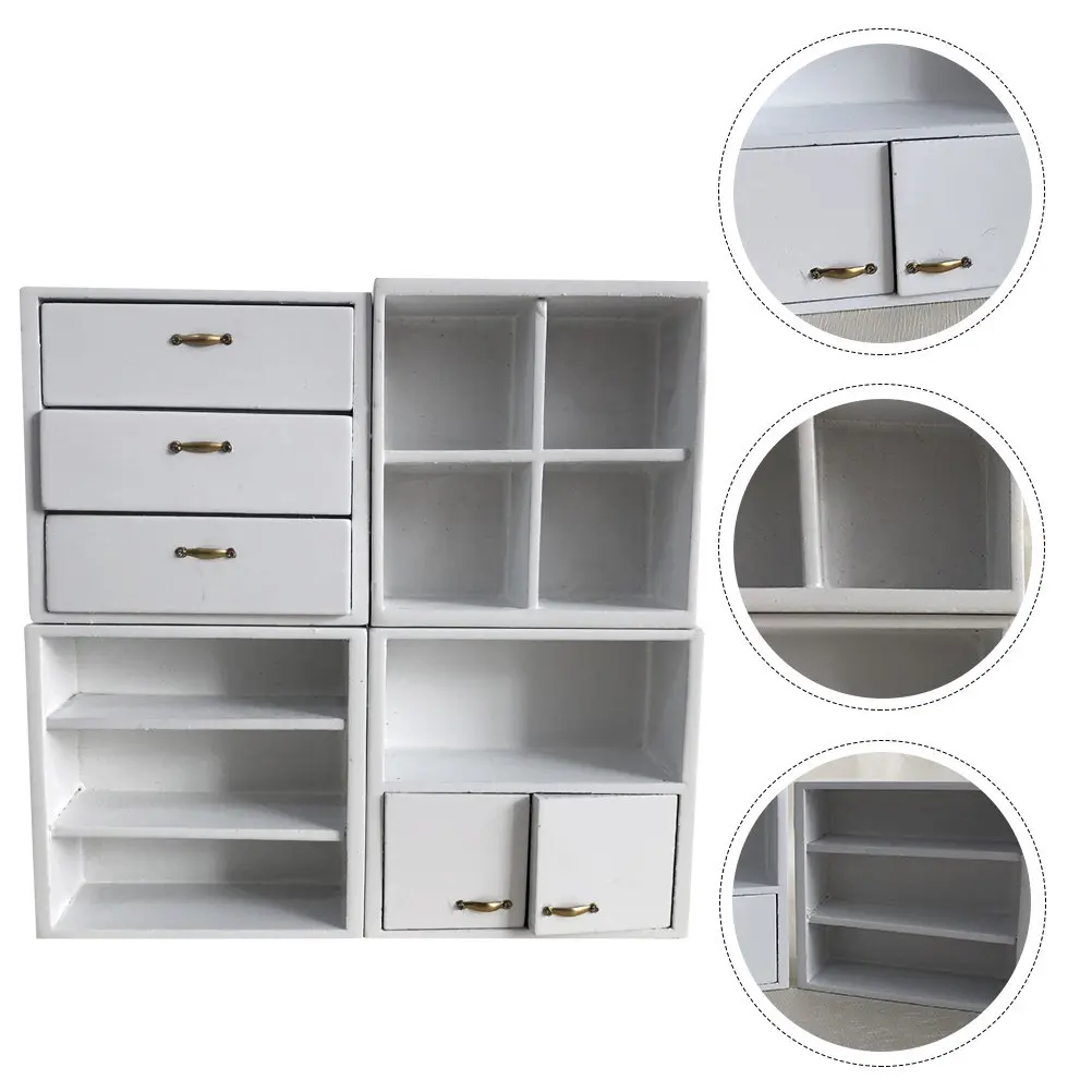 

Набор миниатюрной мебели: высококачественный деревянный шкафчик, маленький предмет декора для дома, подарок для детей, шкаф для хранения, масштаб 1:12