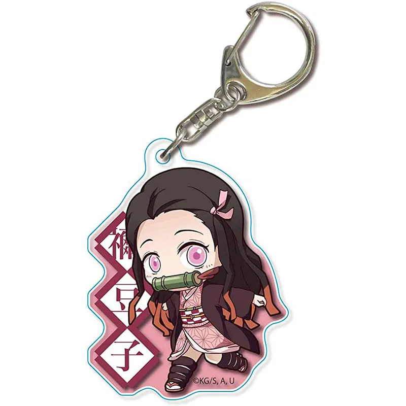 Tanjirou Nezuko Zenitsu Giyuu Shinobu Acrylic Key Chains Anime Peripherals Fashion Jewelry Pendant Cosplay Costumes DIY Props