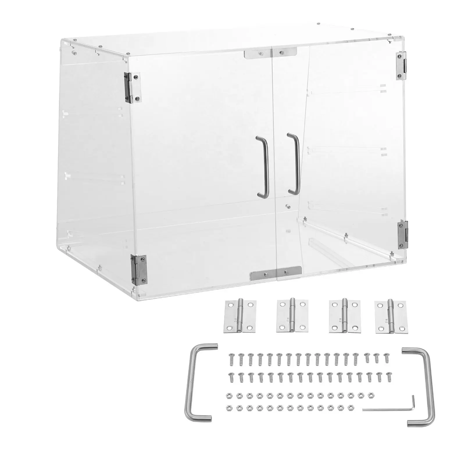 Pastry Display Case, 3-Tier Commercial Countertop Bakery Display Case, Acrylic Display Box with Rear Door Access & Removable