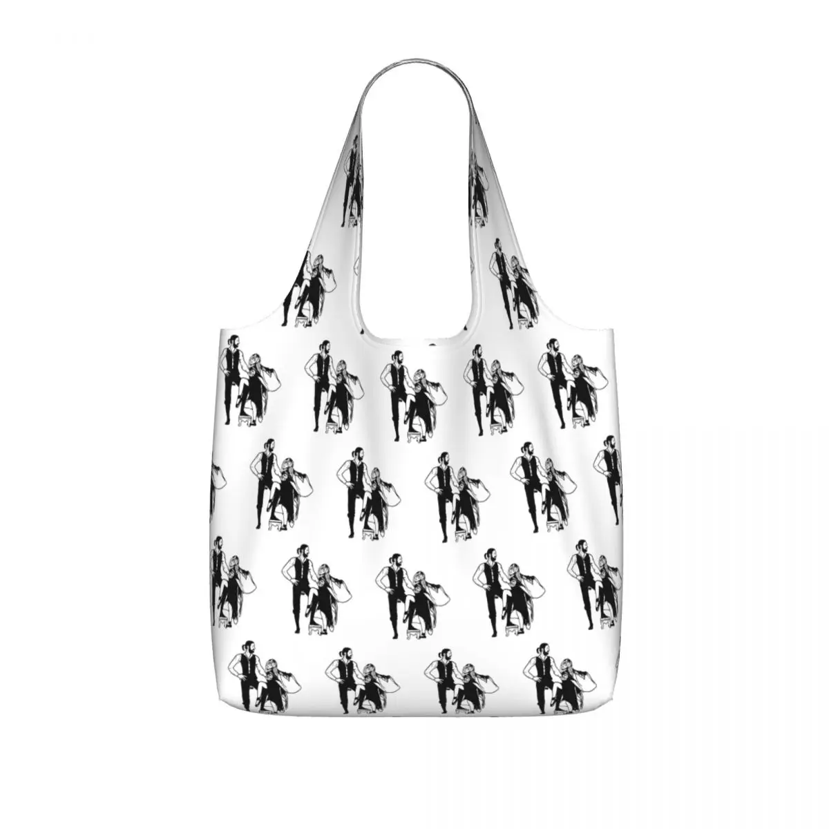 Classic Fleetwood Mac Rumours Logo Shopping Tote Bag Canvas Large Capacity Shoulder Bags Shopper Grocery Handbag for Women