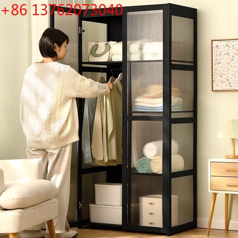 Cheap Bedrooms Wardrobe Minimalist Home Overall Simple Hanging Area Wardrobe Economical Non-solid Wood Furniture
