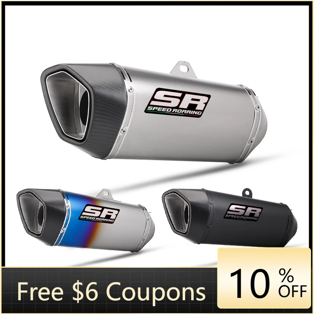 

STLF 51mm Universal Motorcycle Exhaust Muffler Pipe Moto Racing for MT07 MT09 z900z400ninja400gsx250gsx750