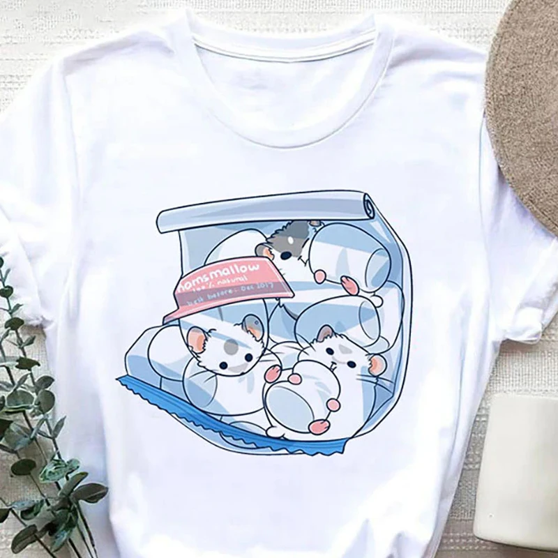 Cute Hamster Graphic T-shirt Cute Cartoon Print Casual Unisex T Shirt Summer New Fashion O-Neck Tshirt Streetwear Women/Men Tees