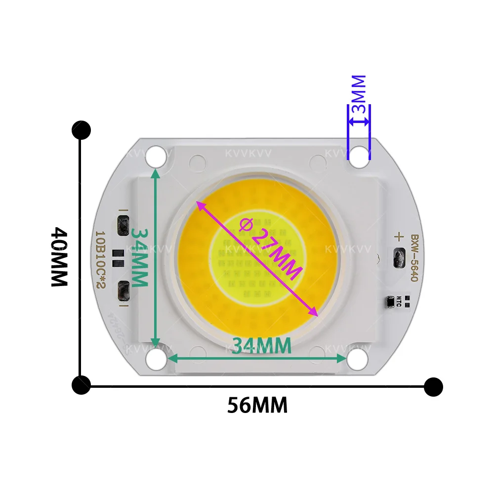 

1Pcs High Brightness 100W 200W Dual Color COB LED Chip 30-32V 3000K 6500K High Power for Outdoor Floodlight Spotlight Lamp DIY