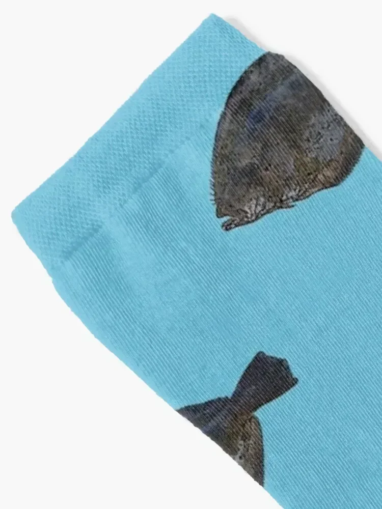 Summer Flounder (Fluke) Black Alternate Print Socks Stockings winter gifts essential bright garter Ladies Socks Men's