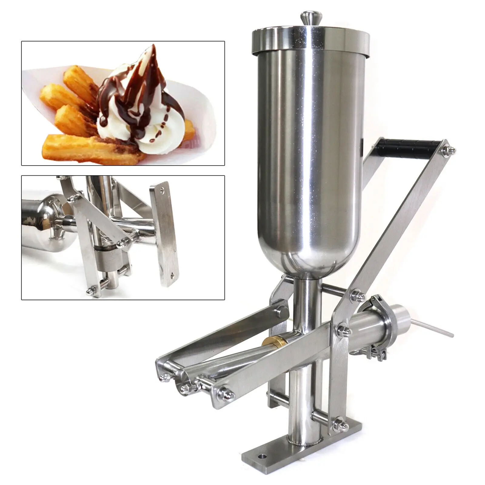 5L Manual Churrera Latin Fruit Donut Filler Churros Filling Machine Waffle Maker Stainless Steel Commercial Home Use