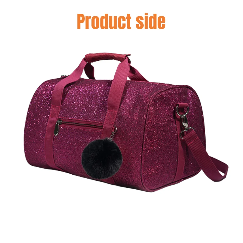 Gretel Gym Bag Women Sports Crossbody Bag Glitter Style Yoga Training Handbag Large Capacity Travel Duffel Bag for Fitness Daily