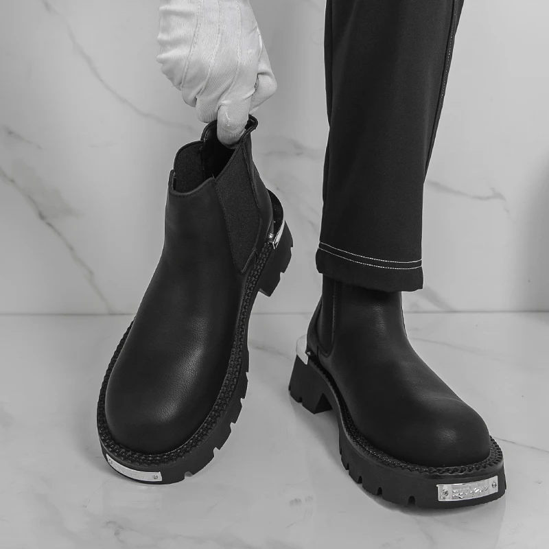 

Men's Classic Boots Retro designer style Leisure Business Office 38-46 Black Autumn/Winter Hot selling thick soled shoes
