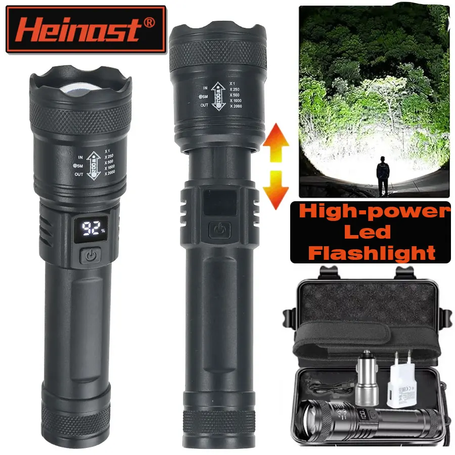 

1/2 шт./компл. портативный перезаряжаемый фонарик с дисплеем супер яркий телескопический зум-светильник для кемпинга и пешего туризма фонарь