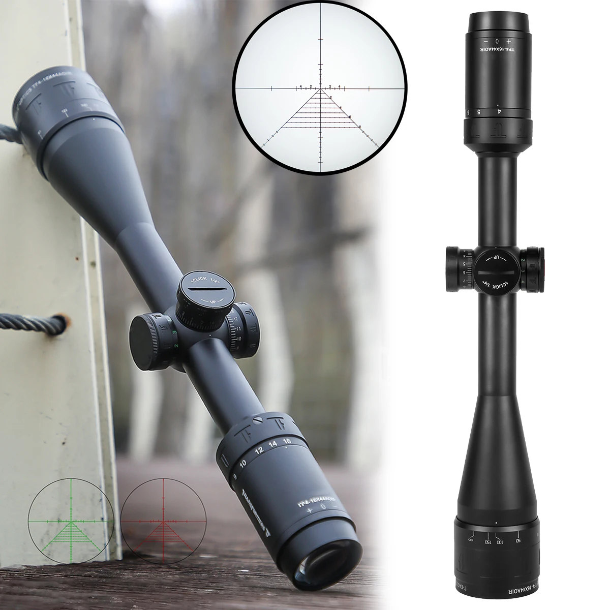 

16X44AOIR Tactical Scope Low Light Night Vision Front Focus High Shock Resistance High Definition Thin Edge Cross Telescope