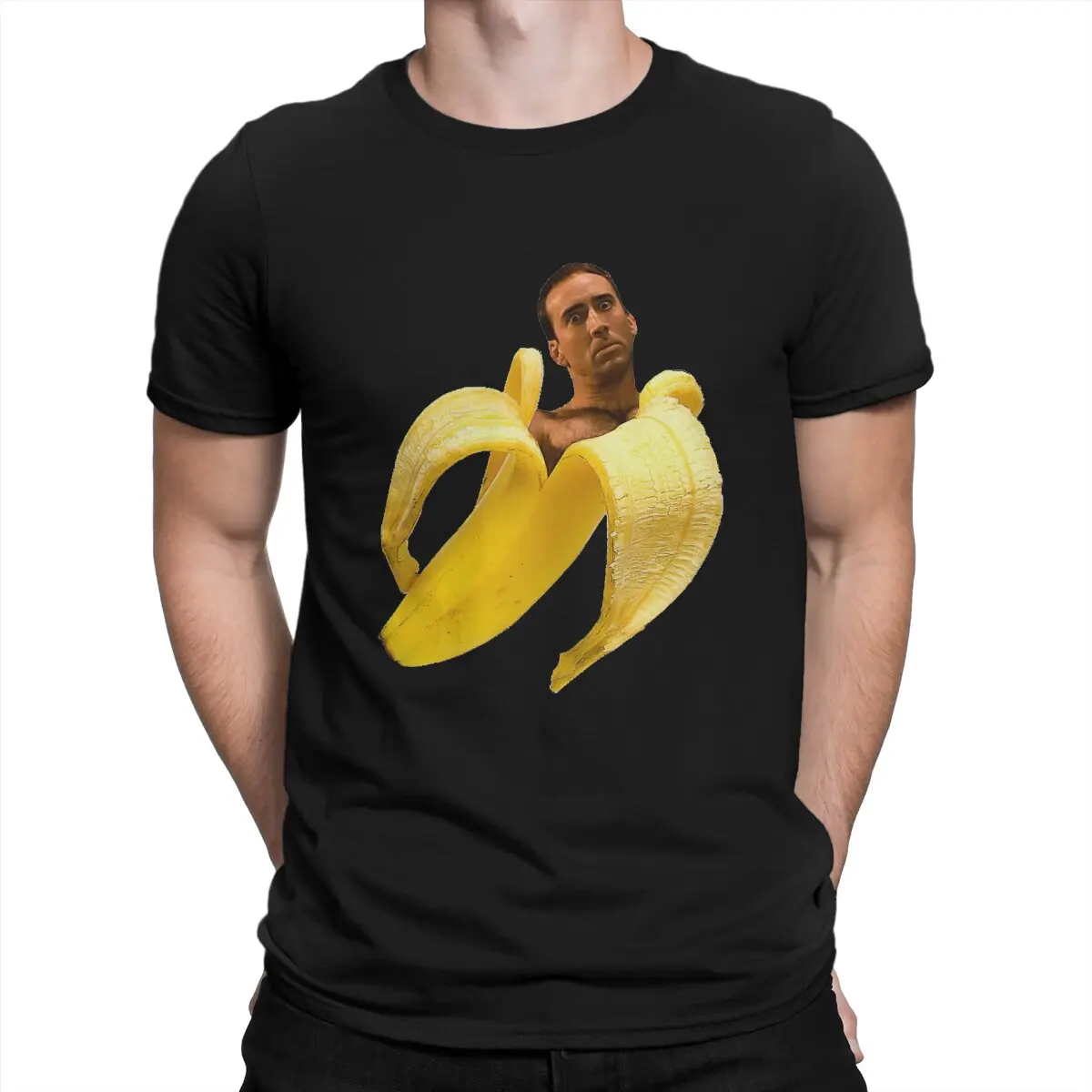 Nicolas Cage Banana T Shirt Graphic Men's Tees Summer Clothing Harajuku Crewneck TShirt