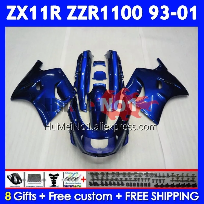 Metal blue ZZR1100 For KAWASAKI NINJA ZX 11R ZX11 R 93 94 95 96 97 223No.139 ZX-11R ZX11R ZZR 1100 1998 1999 2000 2001 Fairing