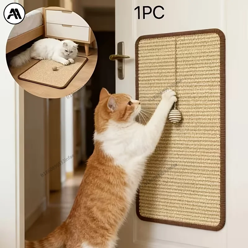 Rascador de Sisal para Gatos con Bola Colgante, Mueble Ahorrador de Espacio para Gatos, Protege Sofás, Sillas y Puertas, No Incluye Árbol para Gatos