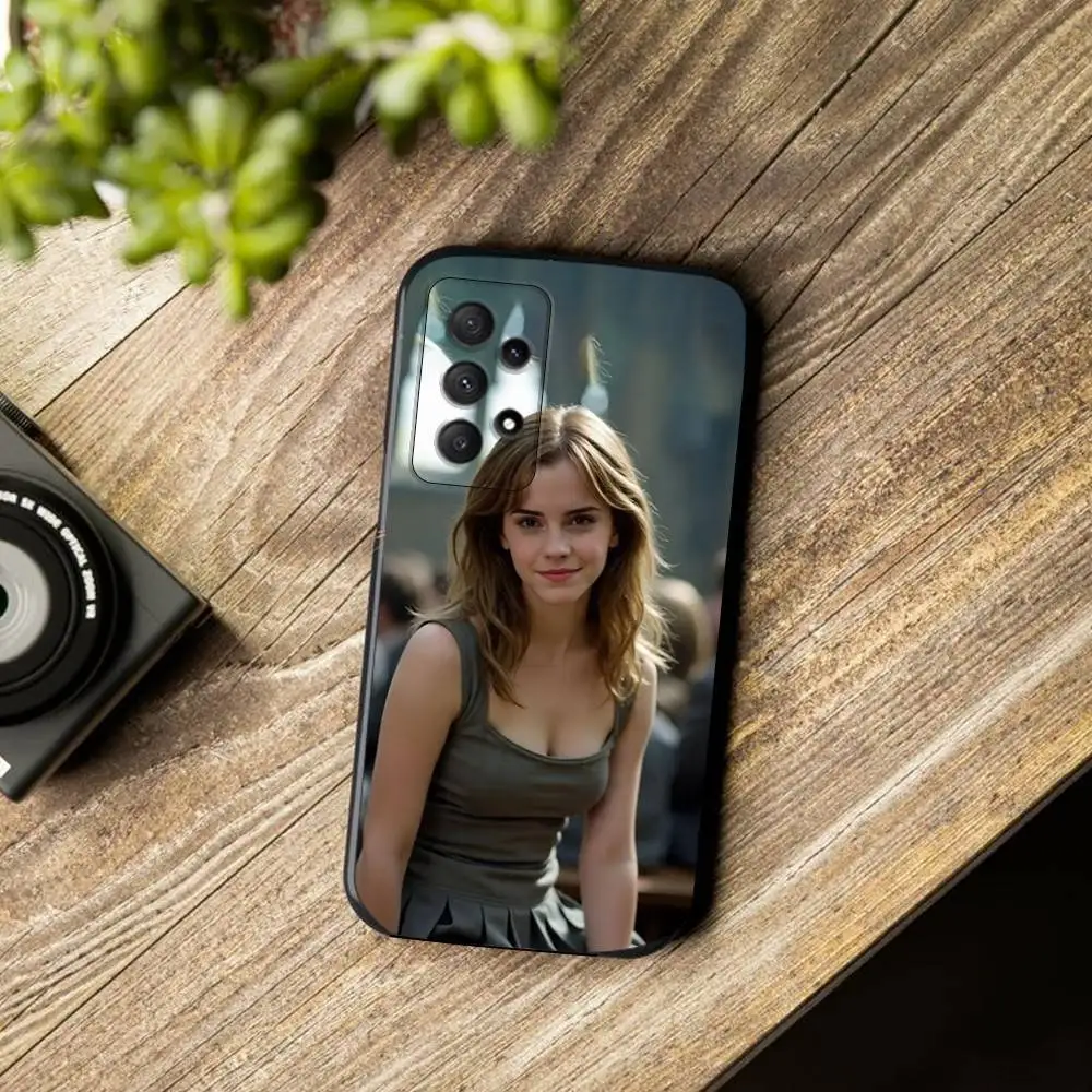 الممثلة E-Emma W-Watson حافظة هاتف لهاتف سامسونج جالاكسي A13، A21s، A22، A31، A32، A52، A53، A71، A80، غطاء أسود ناعم