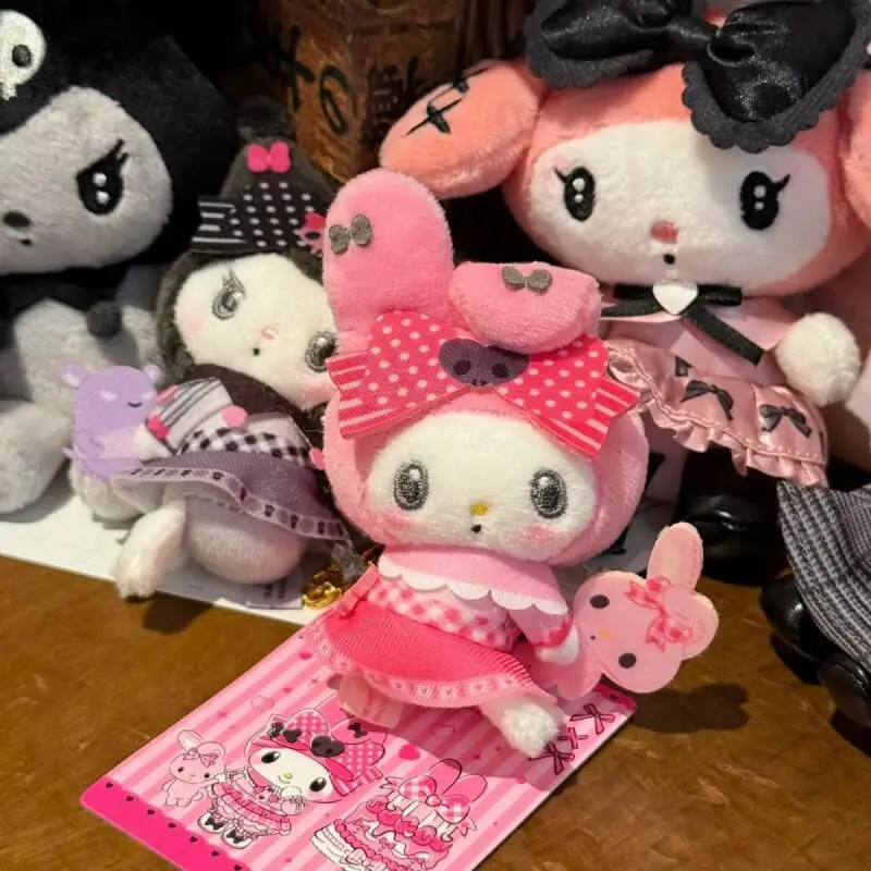 

Мягкая плюшевая кукла Sanrio Kuromi Melody, подвеска для рюкзака, украшение для одежды, чехол для наушников, подарок на день рождения для девочек