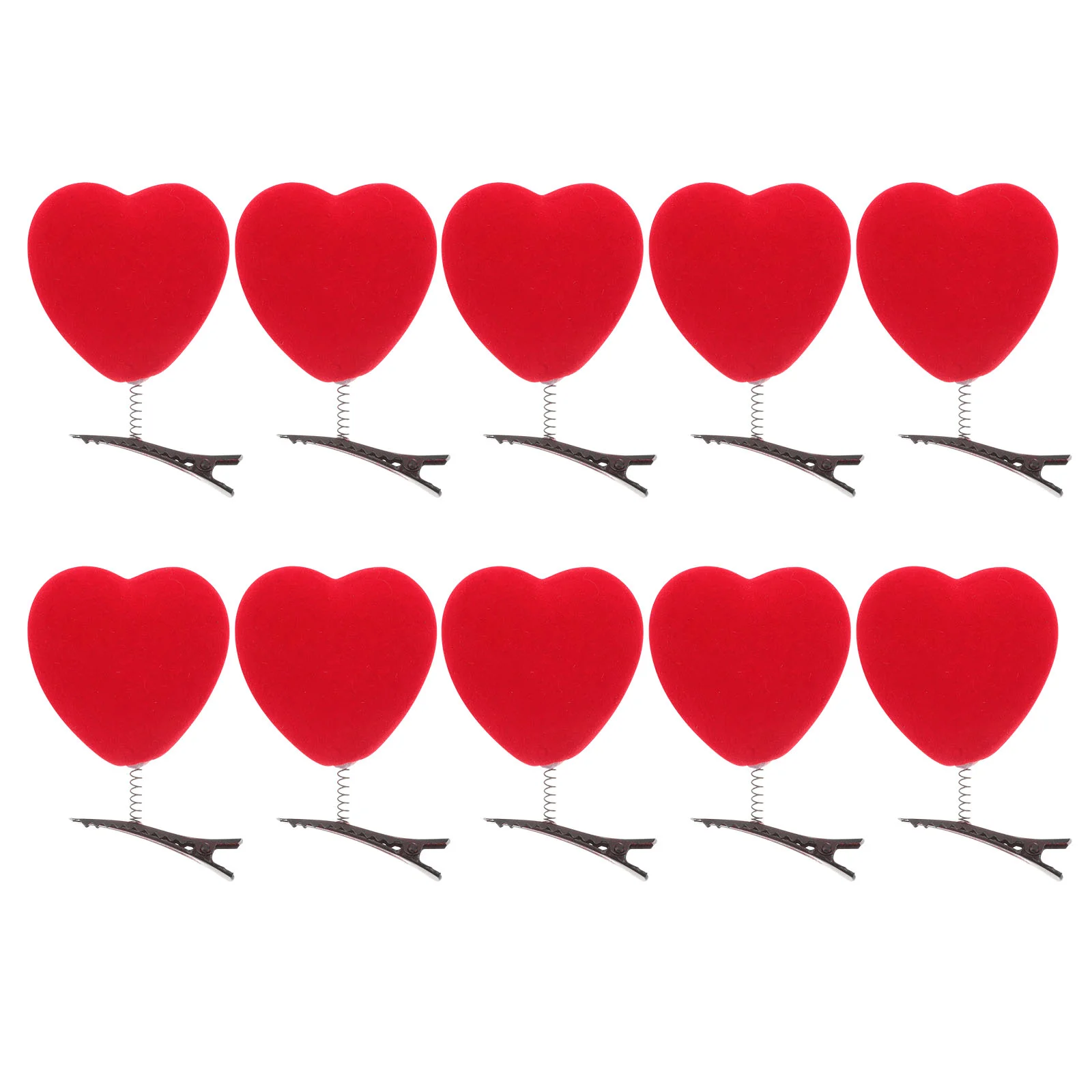 

10pcs Adorable Loving Heart Hair Clip Hair Pin Bobby Pin Hair Barrette for Kids Girls (Red) girls hair clips