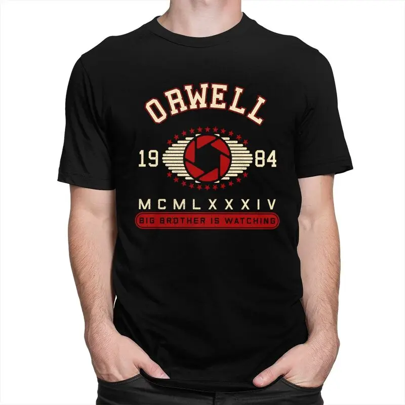 1984 George Orwell Quotes Tshirt Men Women Short Sleeves Fashion Casual Clothing Summer Loose Oversized 100% Cotton Tee Tops