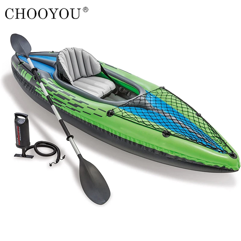 Outdoors Thickened Foldable Inflatable Rubber Boat Single Inflatable Dinghy Canoe and Kayak