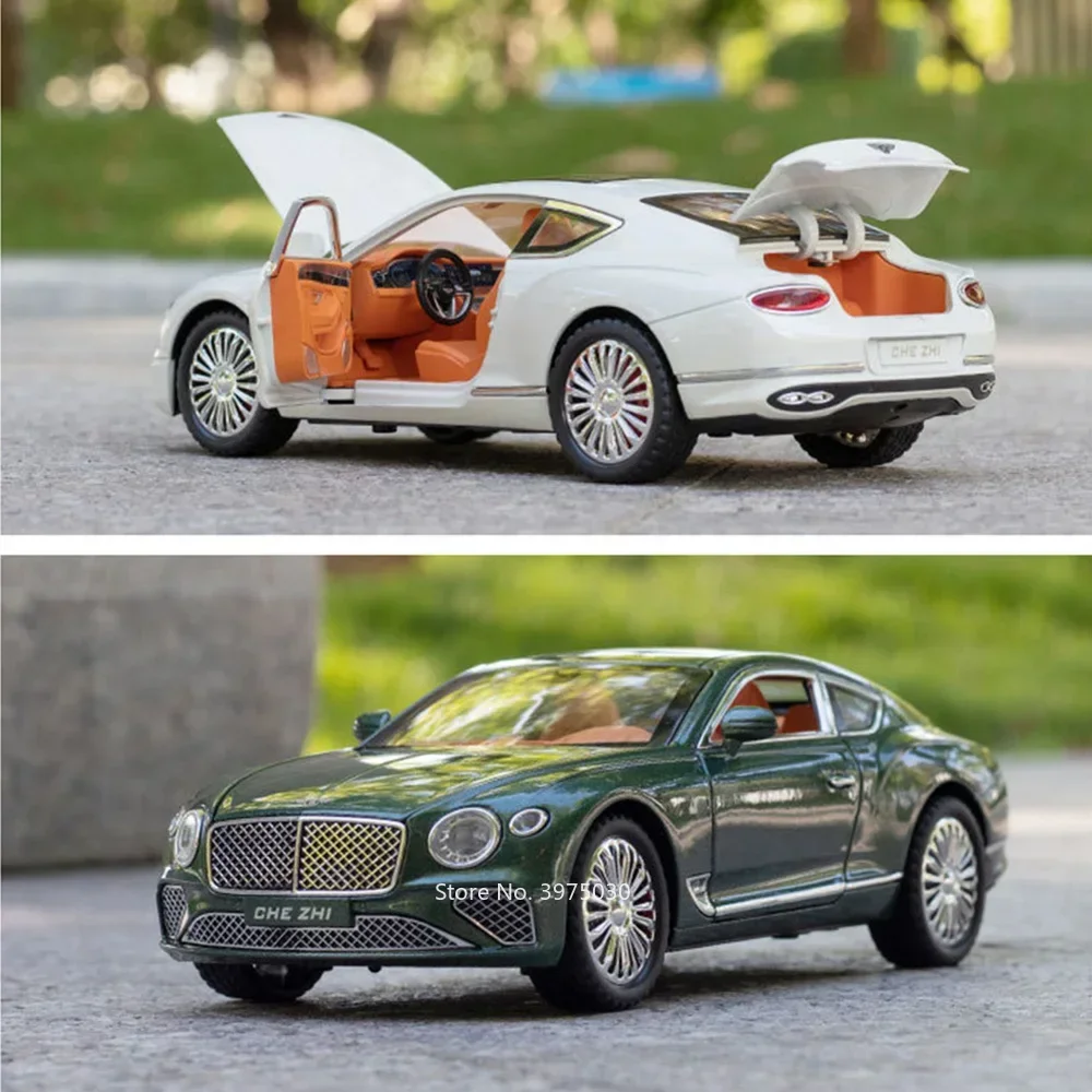 1:24 Scale Continental GT Bentayga Alloy Diecast Toys Cars Models Doors Opened Vehicles Pull Back Car Toy Boys Birthday Gifts