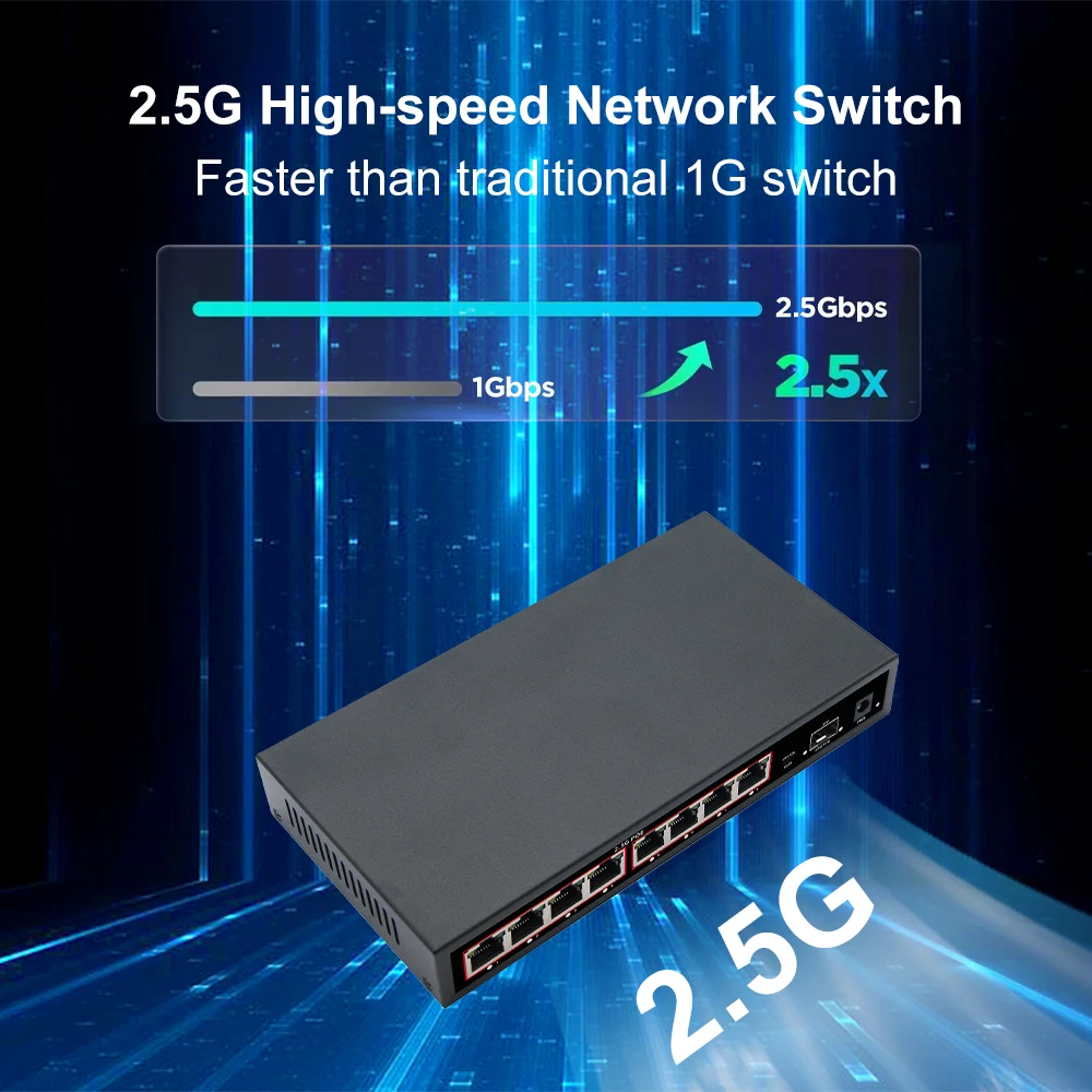 Imagem -04 - Kuwfi Portas 2.5g Ethernet Switch Poenenhum Switch Poe com 1*10g Sfp Network Switch Vlan para Câmera ip Câmera de Segurança Cctv