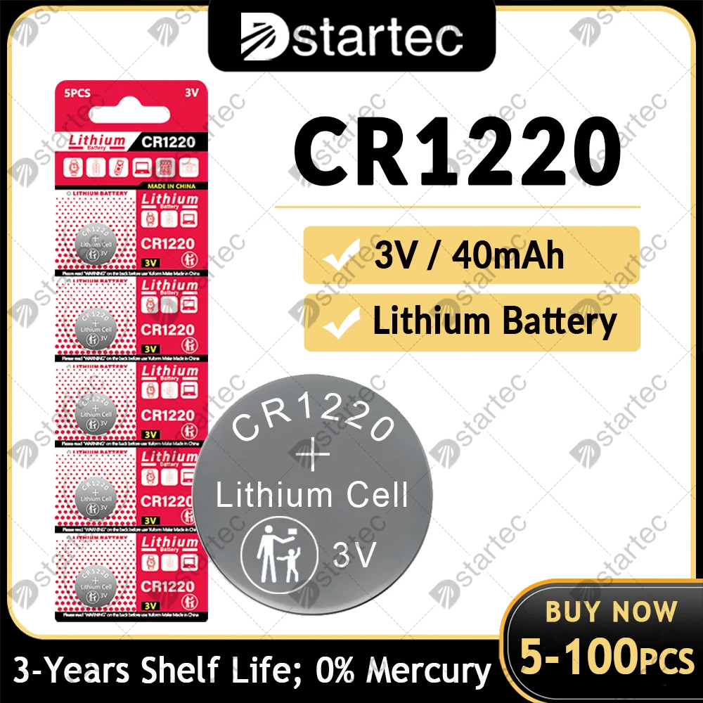 CR1220 CR 1220 Lithium Batteries For Toys Clock Watch Remote Control DL1220 BR1220 CR1220-1W LM1220 5012LC 3V Button Coin Cell