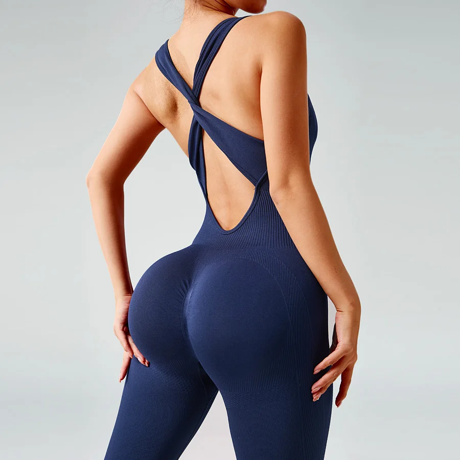Trendy Bodysuit Sportswear Woman Gym Jumpsuits Sport Pants Seamless Woman Clothing Yoga Clothes Female Fitness Overalls Leggings image 5
