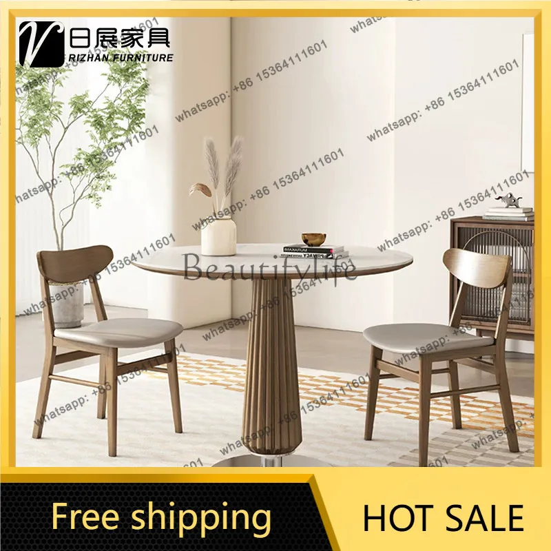 Round marble dining table Coffee table Hotel round writing desk