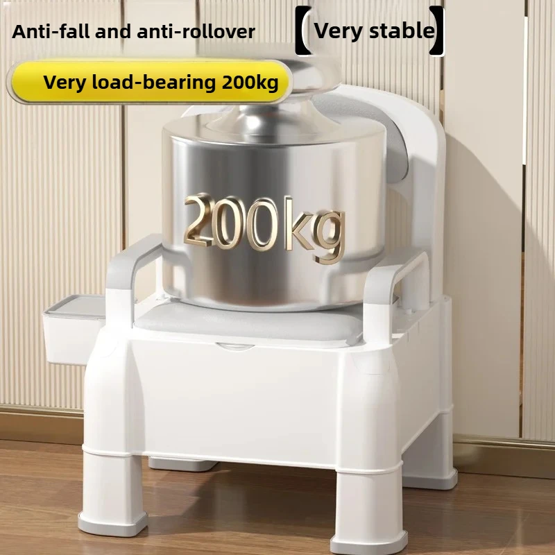 Adjustable Bedside Commode Chair Mobile Toilet Seat Sturdy Night Use Portable Potty