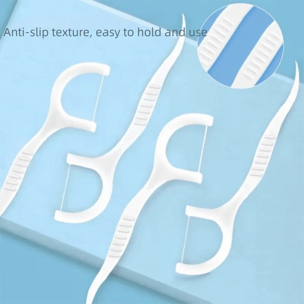 50Pcs/Box High Tensile Strength Dental Floss Carrying Case Fresh Flavor Floss Stick Disposable Teeth Cleaner Oral Hygiene Care