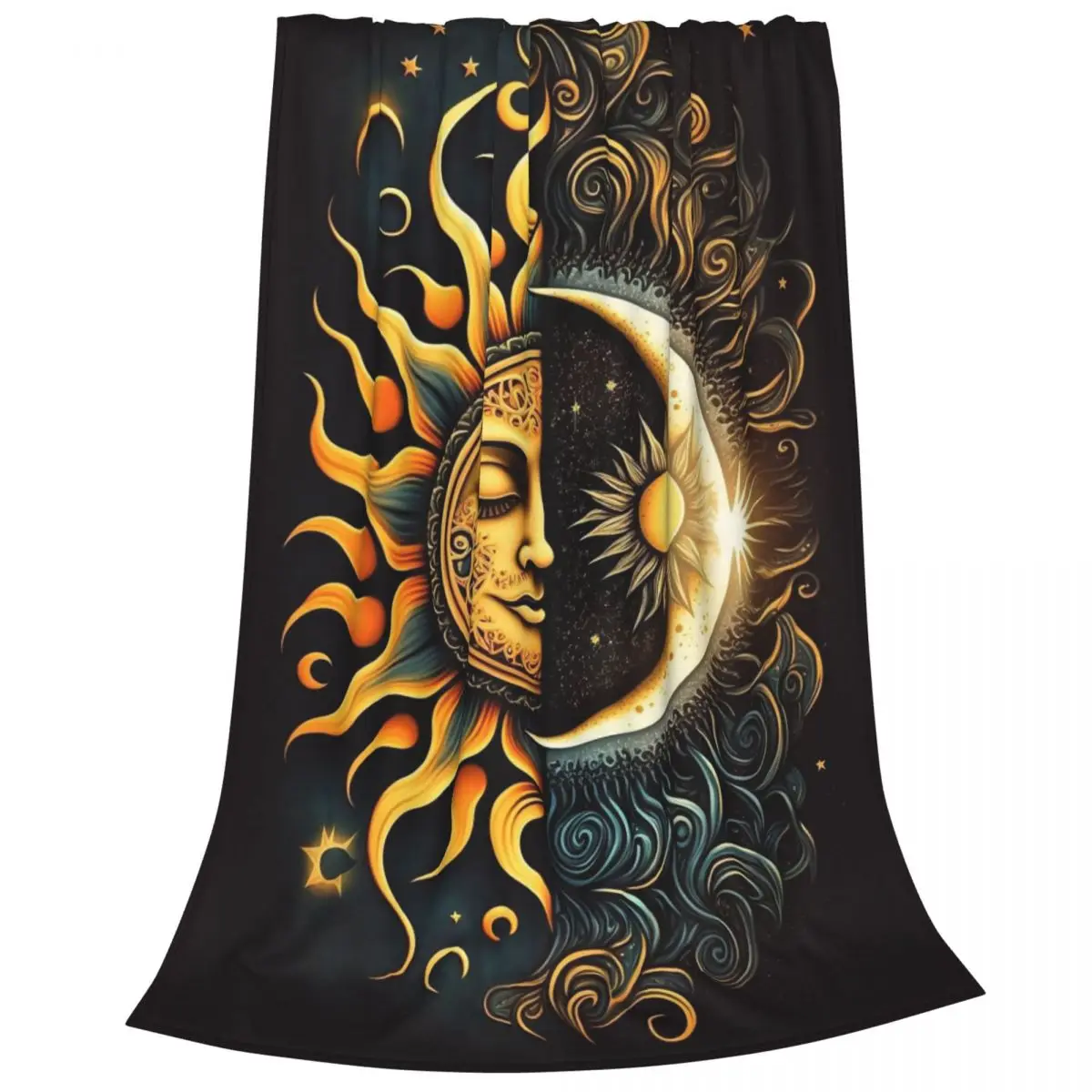 مجردة الشمس والقمر بطانية لينة الصوف الخريف الدافئة الفانيلا رمي البطانيات ل أريكة سيارة الفراش لحاف #3