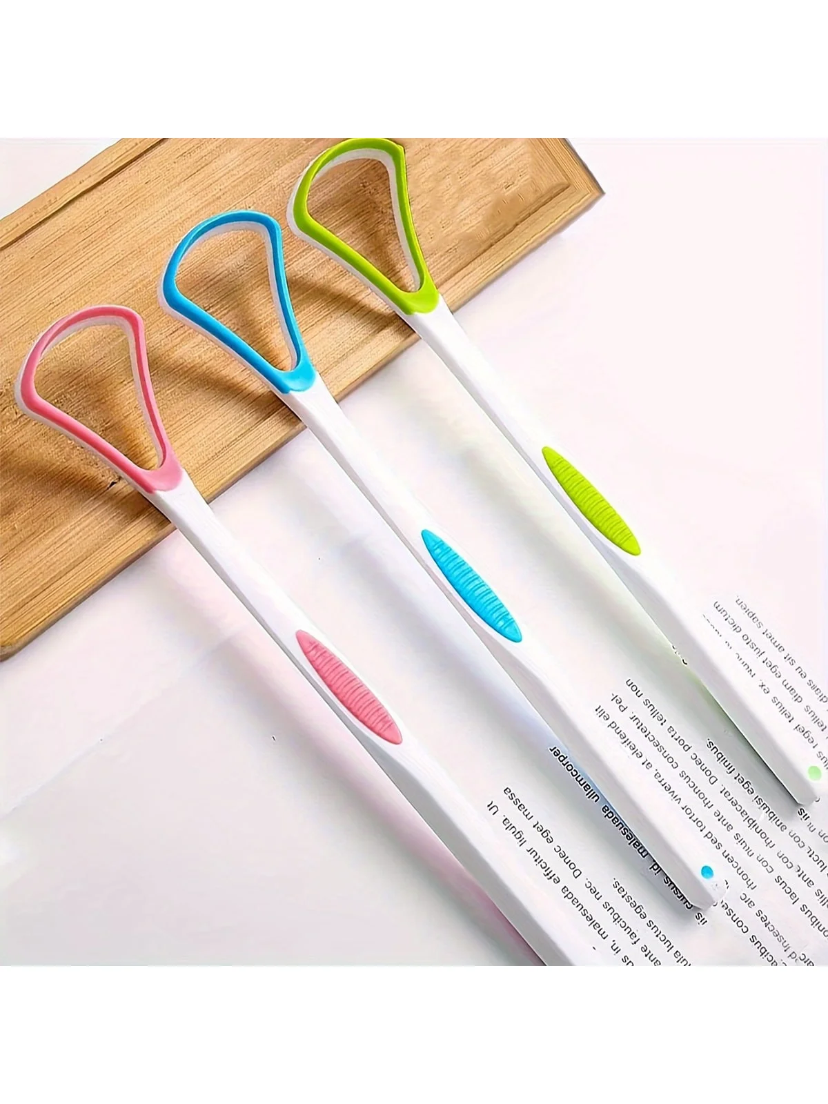 Raspador de língua adulto portátil, 2 peças para cuidados, ajuda a remover revestimento branco e evitar mau hálito, limpar resíduos de alimentos, desfrutar fresco